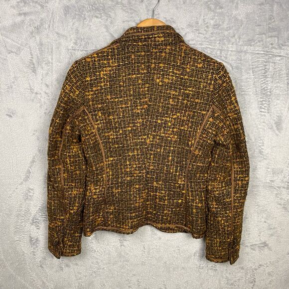 Luisa Spagnoli Tweed Brown Blazer Jacket Size 42 Old Money Office Career - Picture 5 of 8